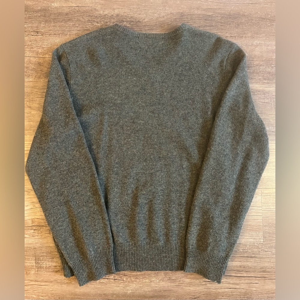 Ralph Lauren Men’s Vintage 100% Italian Lambswool Sweater Polo L Olive F13 - Picture 2 of 6